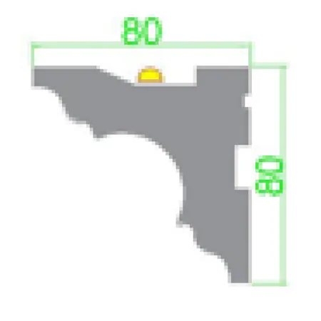 Scafa pentru banda LED masca galerie T din polistiren extrudat de culoare alba H x 80, L x 80, lungime 2000 mm