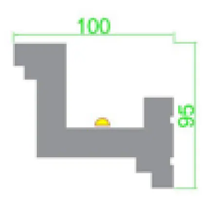 Scafa pentru banda LED T din polistiren extrudat de culoare alba H x 95, L x 100, lungime 2000 mm