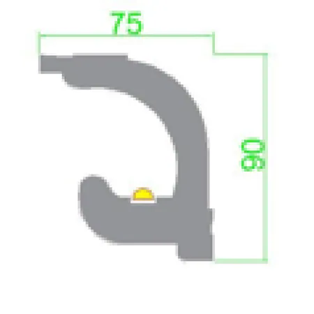 Scafa pentru banda LED din polistiren extrudat de culoare alba H x 90, L x 75, lungime 2000 mm