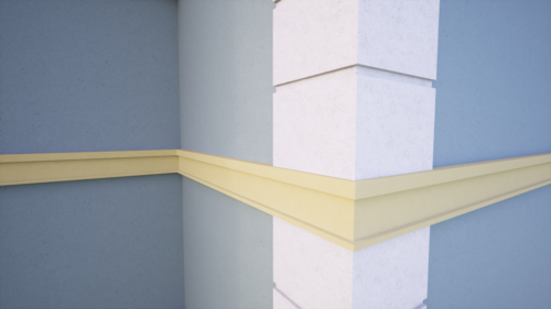 Brâu decorativ din polistiren expandat cu rasina minerala 200x50 A
