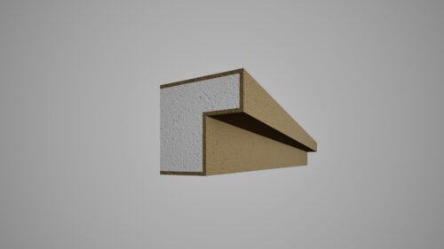 Brâu decorativ din polistiren expandat cu rasina minerala 50x50