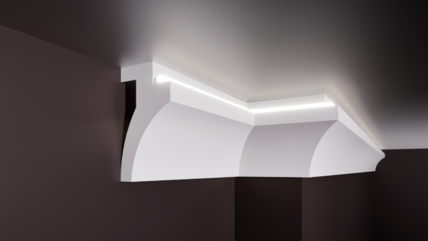 SCAFA LED T 110x60 Scafă pentru bandă LED T din polistiren extrudat de culoare albă 110x60