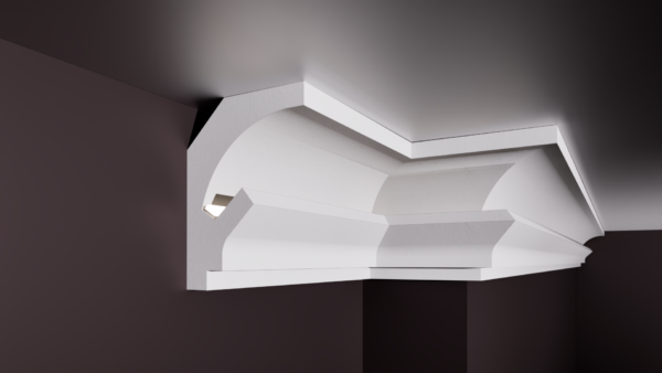 SCAFA LED T 120x90 Scafă pentru bandă LED T din polistiren extrudat de culoare albă 120x90