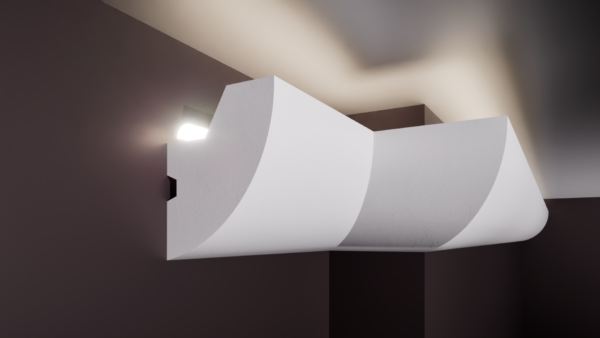 SCAFA LED T 60x45 Scafă pentru bandă LED T din polistiren extrudat de culoare albă 60x45