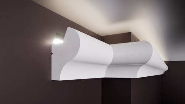 SCAFA LED T 65x45 Scafă pentru bandă LED T din polistiren extrudat de culoare albă 65x45