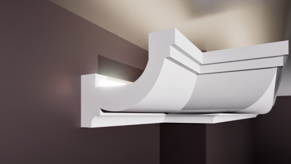 SCAFA LED T 80x100 Scafă pentru bandă LED T din polistiren extrudat de culoare albă 80x100