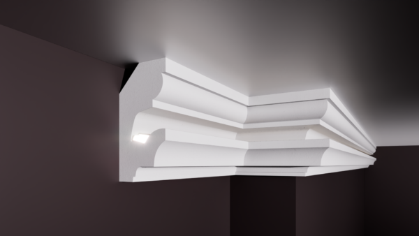 SCAFA LED T 80x40 Scafă pentru bandă LED T din polistiren extrudat de culoare albă 80x40