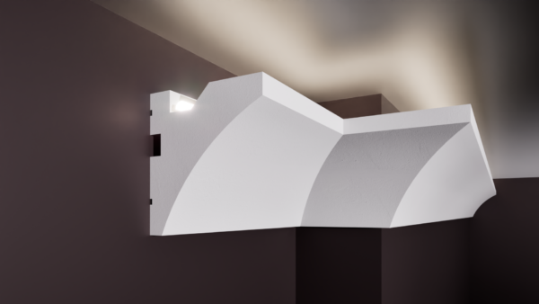SCAFA LED TA 95x90 Scafă pentru bandă LED TA din polistiren extrudat de culoare albă 95x90