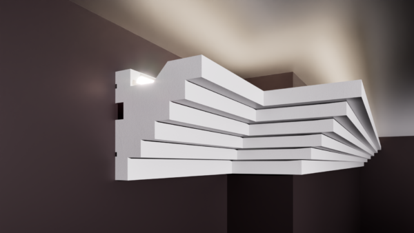 SCAFA LED TC 95x90 Scafă pentru bandă LED TC din polistiren extrudat de culoare albă 95x90
